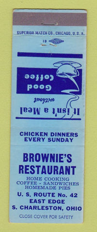 Matchbook Cover - Brownie's Restaurant South Sharleston OH