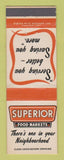 Matchbook Cover - Superior Food Markets Grocery Canada