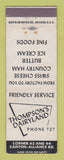 Matchbook Cover - Thompson's Dairyland Louisville? OH