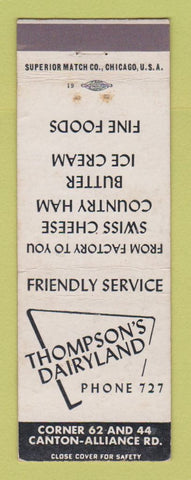 Matchbook Cover - Thompson's Dairyland Louisville? OH