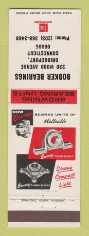 Matchbook Cover - Browning Bearing Units Bobker Bridgeport CT