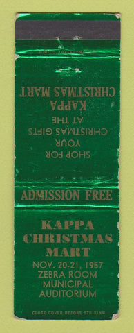 Matchbook Cover - Kappa Christmas Mart 1957 Zebra Room WORN