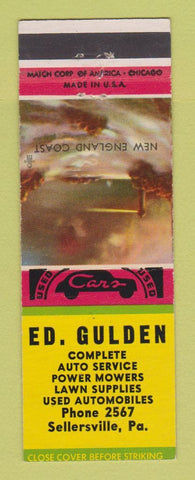 Matchbook Cover - Ed Gulden Auto Service Lawn Mowers Sellersville PA