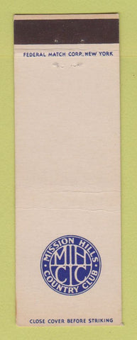 Matchbook Cover - Mission Hills Country Club Federal