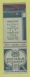 Matchbook Cover - Gripsholm Restaurant New York City