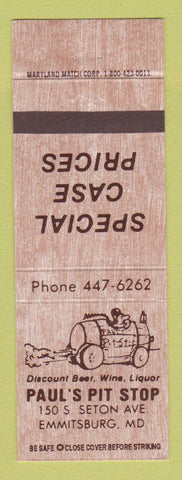 Matchbook Cover - Paul's Pit Stop Emmitsburg MD