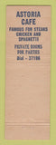 Matchbook Cover - Astoria Cafe Warren OH
