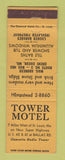 Matchbook Cover - Tower Motel Creve Coeur MO