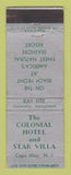 Matchbook Cover - Colonial Hotel Star Villa Cape May NJ WEAR