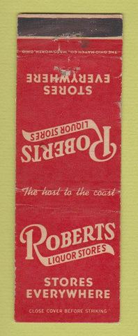 Matchbook Cover - Roberts Liquor Stores Long Beach CA WEAR