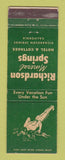 Matchbook Cover - Richardson Mineral Springs CA WEAR