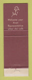 Matchbook Cover - Avon Cosmetics WEAR