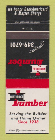 Matchbook Cover - Northridge Lumber CA
