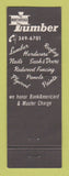 Matchbook Cover - Northridge Lumber CA