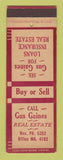 Matchbook Cover - Gus Gaines Real Estate SAMPLE