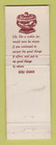 Matchbook Cover - House of Chan Restaurant New York City