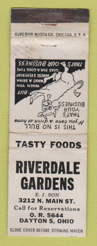 Matchbook Cover - Riverdale Gardens Dayton OH WEAR