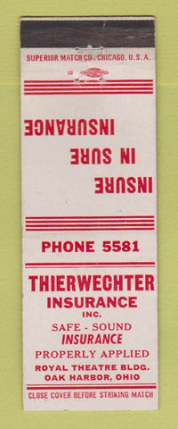 Matchbook Cover - Thierwechter Insurance Oak Harbor OH WEAR