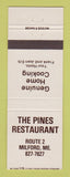 Matchbook Cover - Pines Restaurant Milford ME