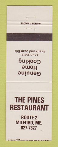 Matchbook Cover - Pines Restaurant Milford ME