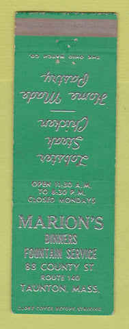 Matchbook Cover - Marion's Restaurant Taunton MA