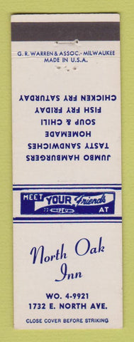 Matchbook Cover - North Oak Inn Milwaukee WI