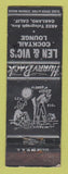 Matchbook Cover - Len & Vic Cocktail Lounge Oakland CA WORN