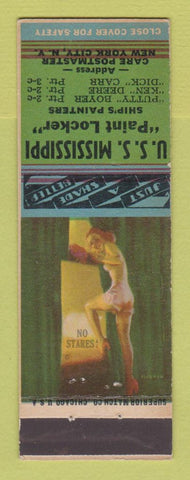 Matchbook Cover - USS Mississippi Paint Locker New York City pinup