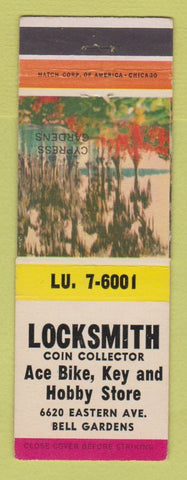 Matchbook Cover - Locksmith Coin Collector Hobby Store Bell Gardens CA