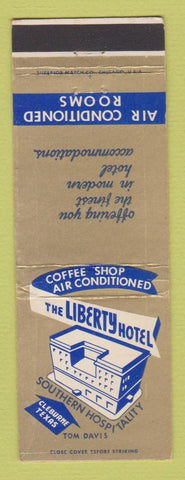 Matchbook Cover - Liberty Hotel Cleburne TX