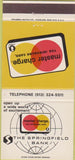 Matchbook Cover - Springfield Bank Master Charge Credit Card 30 Strike