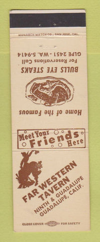 Matchbook Cover - Far Western Tavern Guadalupe CA