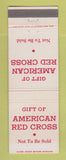 Matchbook Cover - American Red Cross Not To Be Sold