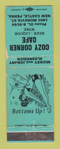 Matchbook Cover - Cozy Corner Cafe New Castle PA girlie WORN