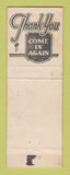 Matchbook Cover - Cozy Corner Cafe New Castle PA girlie WORN