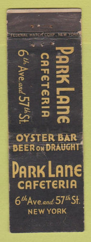 Matchbook Cover - Park Lane Cafeteria New York City FEDERAL LONG WEAR