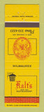 Matchbook Cover - Kalt's Restaurant Milwaukee WI
