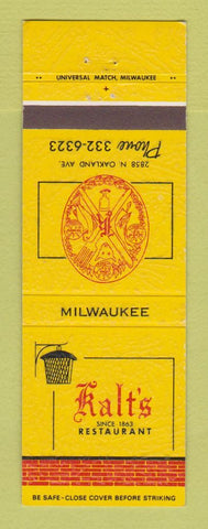 Matchbook Cover - Kalt's Restaurant Milwaukee WI