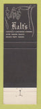 Matchbook Cover - Kalt's Restaurant Milwaukee WI
