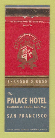 Matchbook Cover - Palace Hotel San Francisco CA WEAR