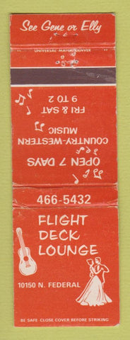 Matchbook Cover - Flight Deck Lounge Denver Colorado WORN