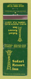 Matchbook Cover - Safari Resort Inn Tampa FL Giraffe WORN