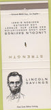 Matchbook Cover - Lincoln Savings  and  Loan Bank Los Angeles CA 30 Strike