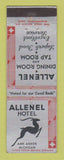 Matchbook Cover - Allenel Hotel Ann Arbor MI
