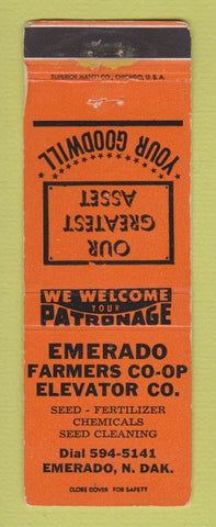 Matchbook Cover - Emerado Farmers COOP Elevator Emerado ND WEAR