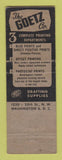 Matchbook Cover - Goetz Company Drafting Supply Washington DC