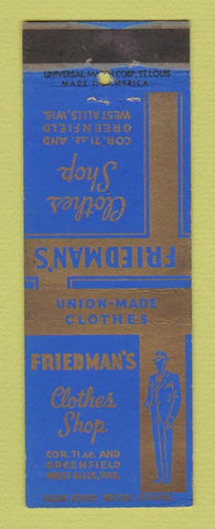 Matchbook Cover - Friedman's Men's Clothes West Allis WI WEAR