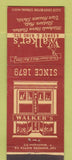 Matchbook Cover - Walker's Men's Clothes York PA
