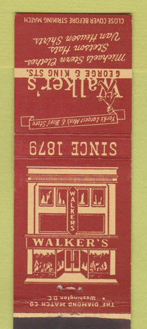Matchbook Cover - Walker's Men's Clothes York PA