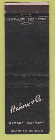 Matchbook Cover - Hahne & Co Newark Montclair NJ